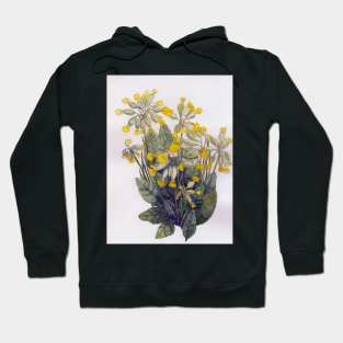 Cowslips watercolour painting Hoodie